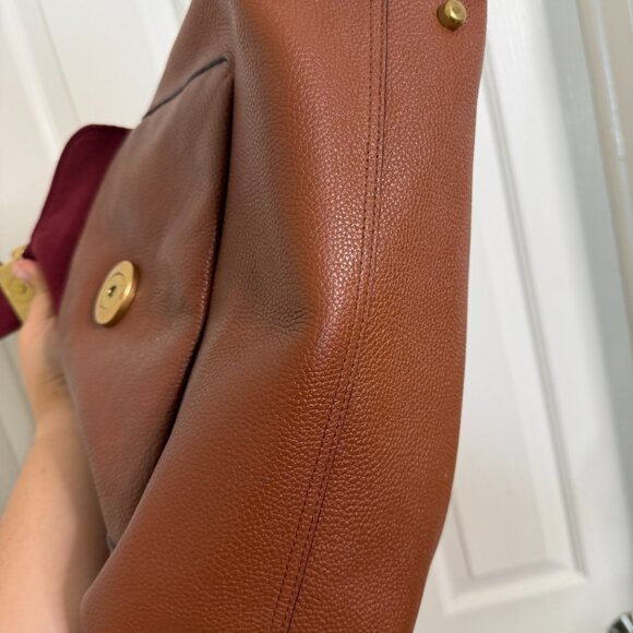 COACH Tabby Hobo Saddle Pebbled Leather Brown Crossbody Bag - Picture 3 of 8